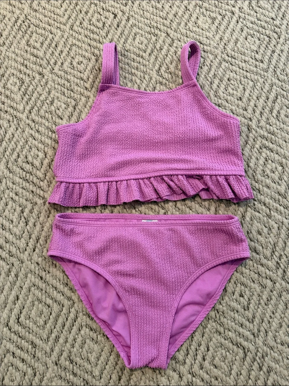 Girls' Purple Ruffle Two-Piece Swim Bikini
